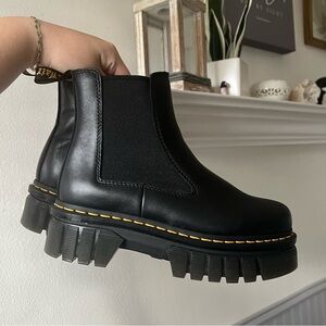 Dr Martens Black Audrick Nappa Leather Platform Chelsea Boots